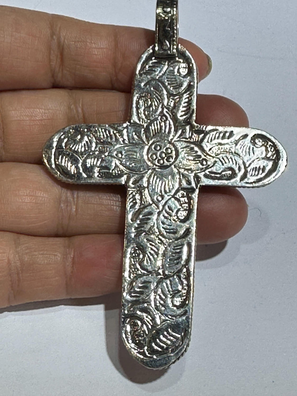 Kyanite pendant,cross pendant ,Tibetan silver,handcrafted,