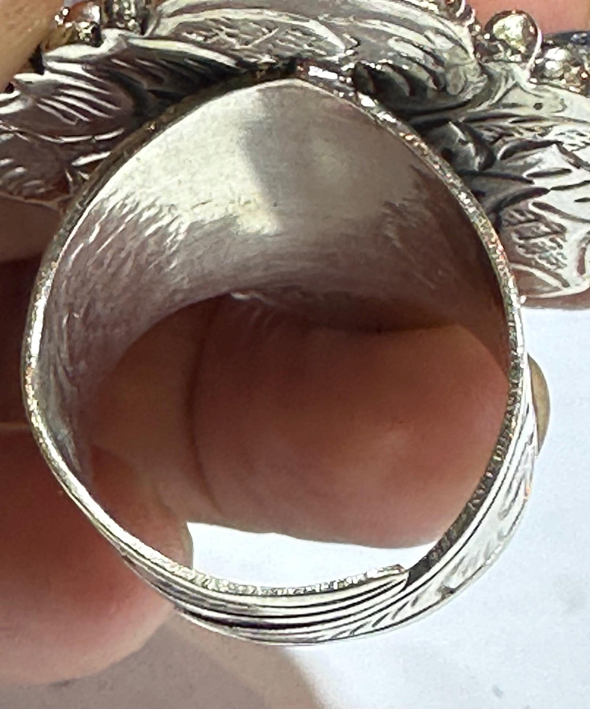 Kyanite ring, handcrafted, floral ring, adjustable,Tibetan silver