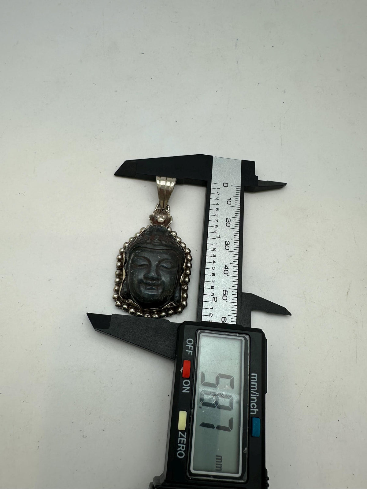 Buddha pendant, labradorite carved, handcrafted,Tibetan silver,spiritual,meditation, amulet,58mmX29mm