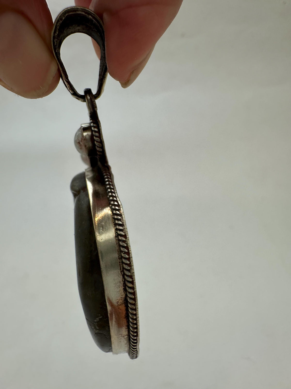 Labradorite carved sun and moon face pendant, moonstone,handcrafted,tibetan silver,78mmX53.9mm