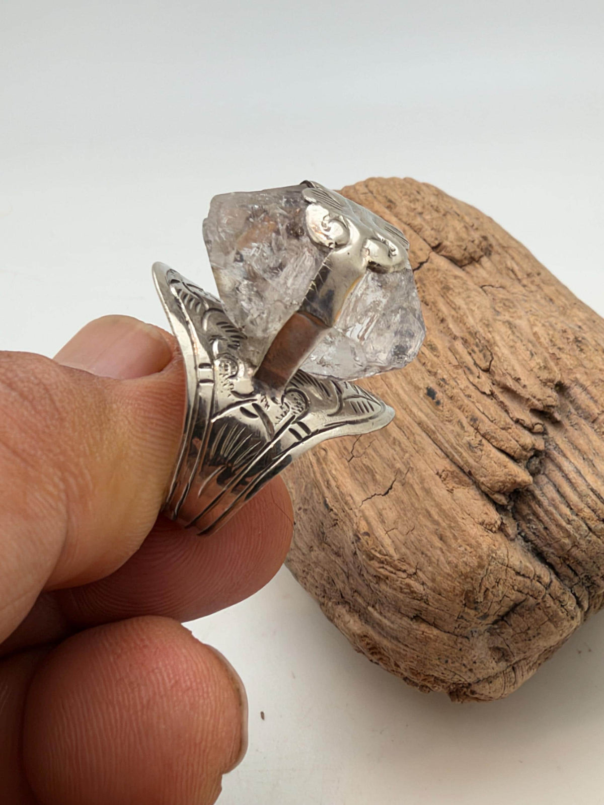 Harkaman diamond ring, master handcrafted with Tibetan silver