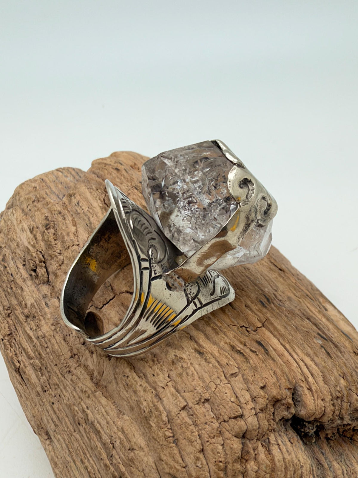 Harkaman diamond ring, master handcrafted with Tibetan silver
