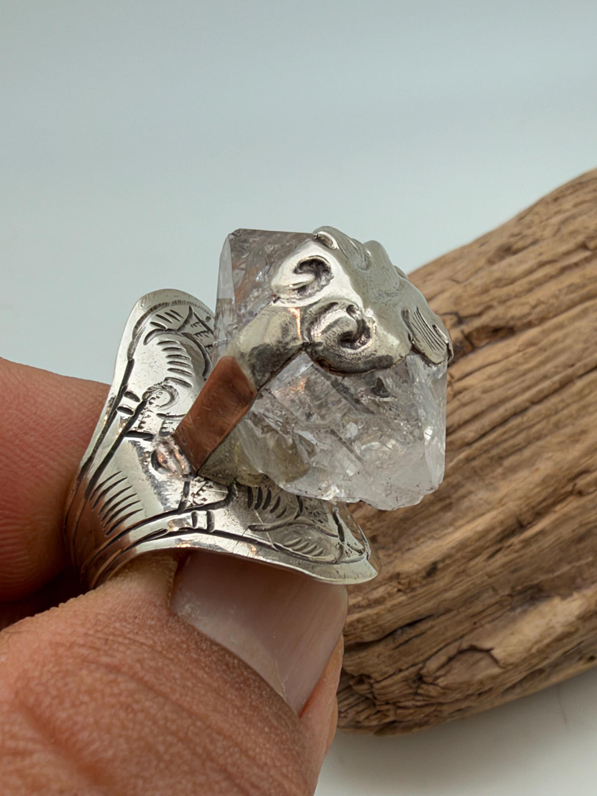 Harkaman diamond ring, master handcrafted with Tibetan silver