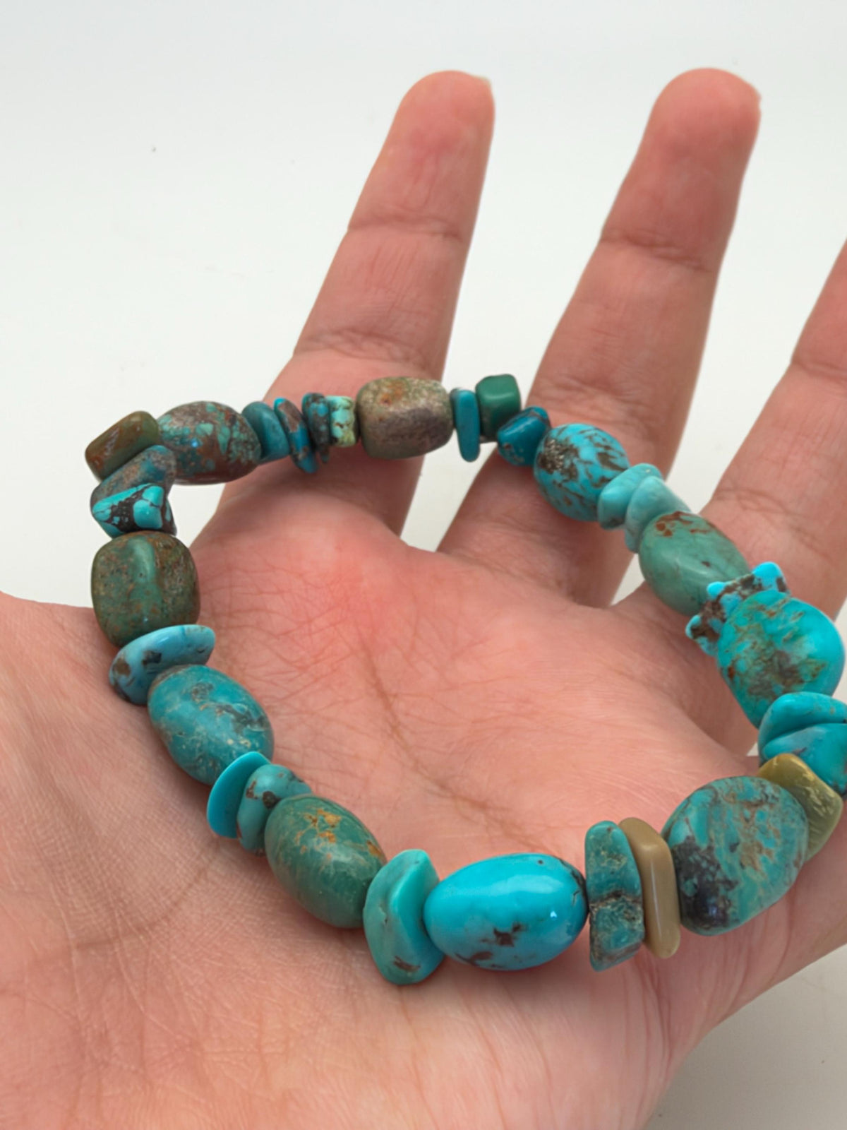 Tibetan turquoise bracelet, natural genuine turquoise, healing stone, Tibetan jewelry