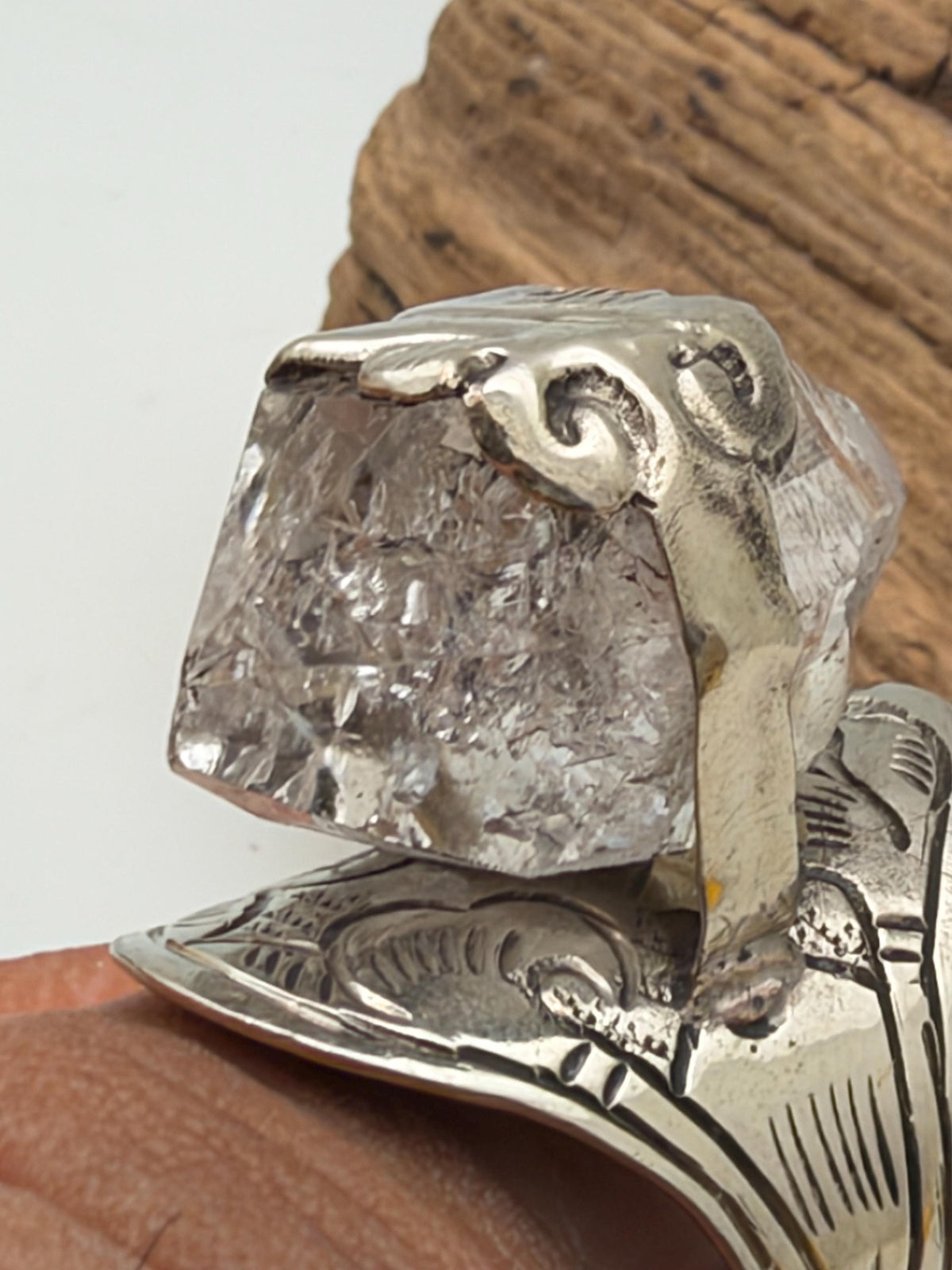 Harkaman diamond ring, master handcrafted with Tibetan silver