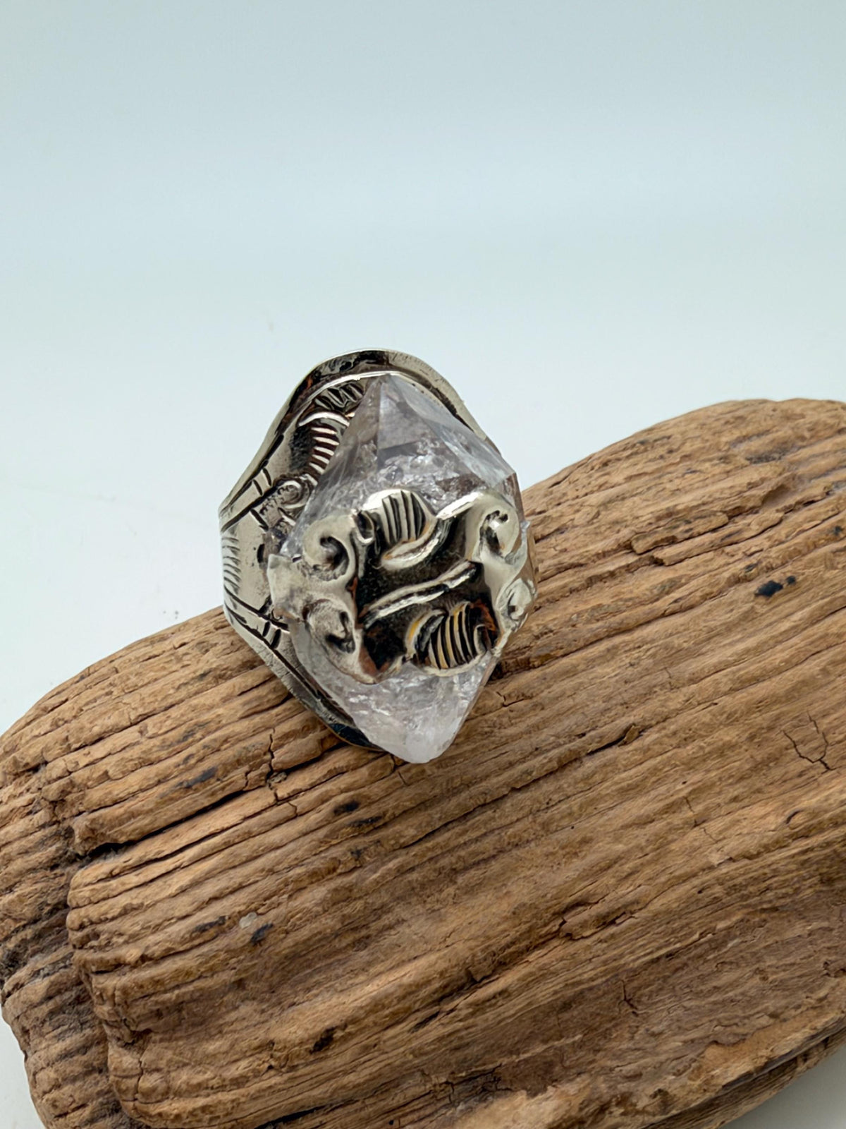 Harkaman diamond ring, master handcrafted with Tibetan silver