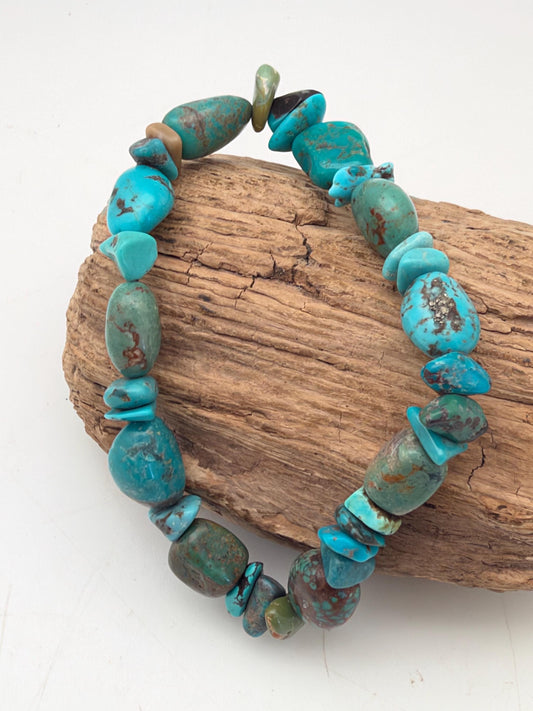 Tibetan turquoise bracelet, natural genuine turquoise, healing stone, Tibetan jewelry