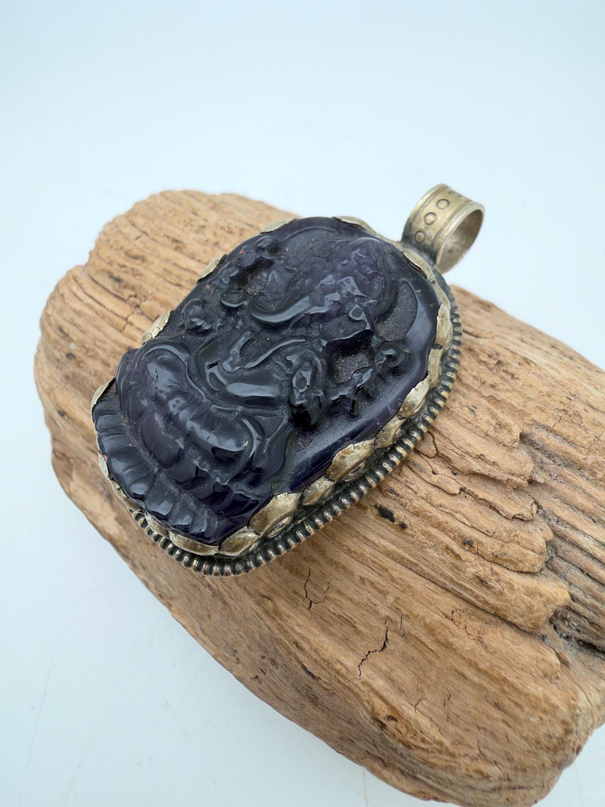 Amethyst ganesh, natural amethyst with Tibetan silver