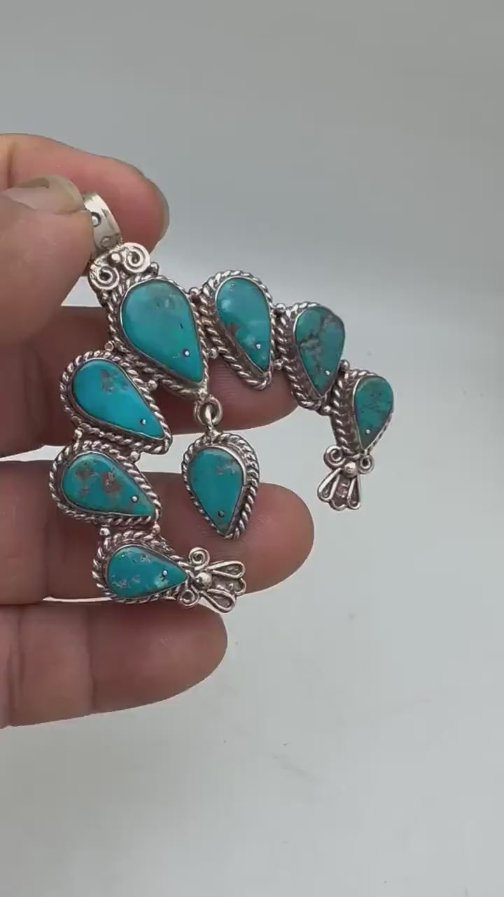 turquoise horse shoe pendant, natural Himalayan turquoise, hand carved jewelry