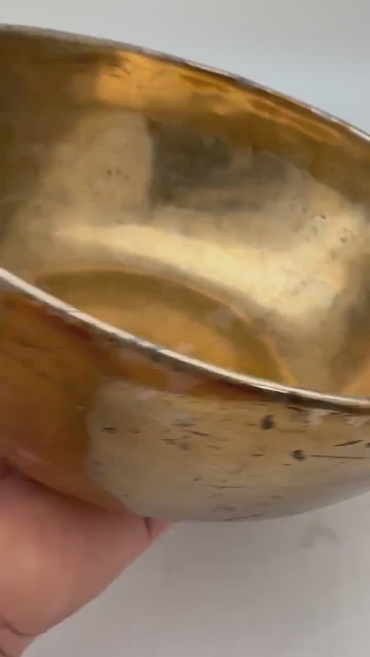 Antique Gold Plated Tibetan Singing Bowl - 9 Inch