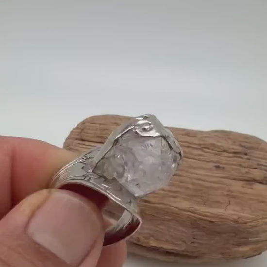 Harkaman diamond ring, master handcrafted with Tibetan silver