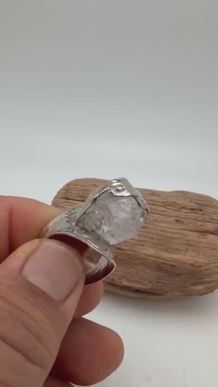 Harkaman diamond ring, master handcrafted with Tibetan silver