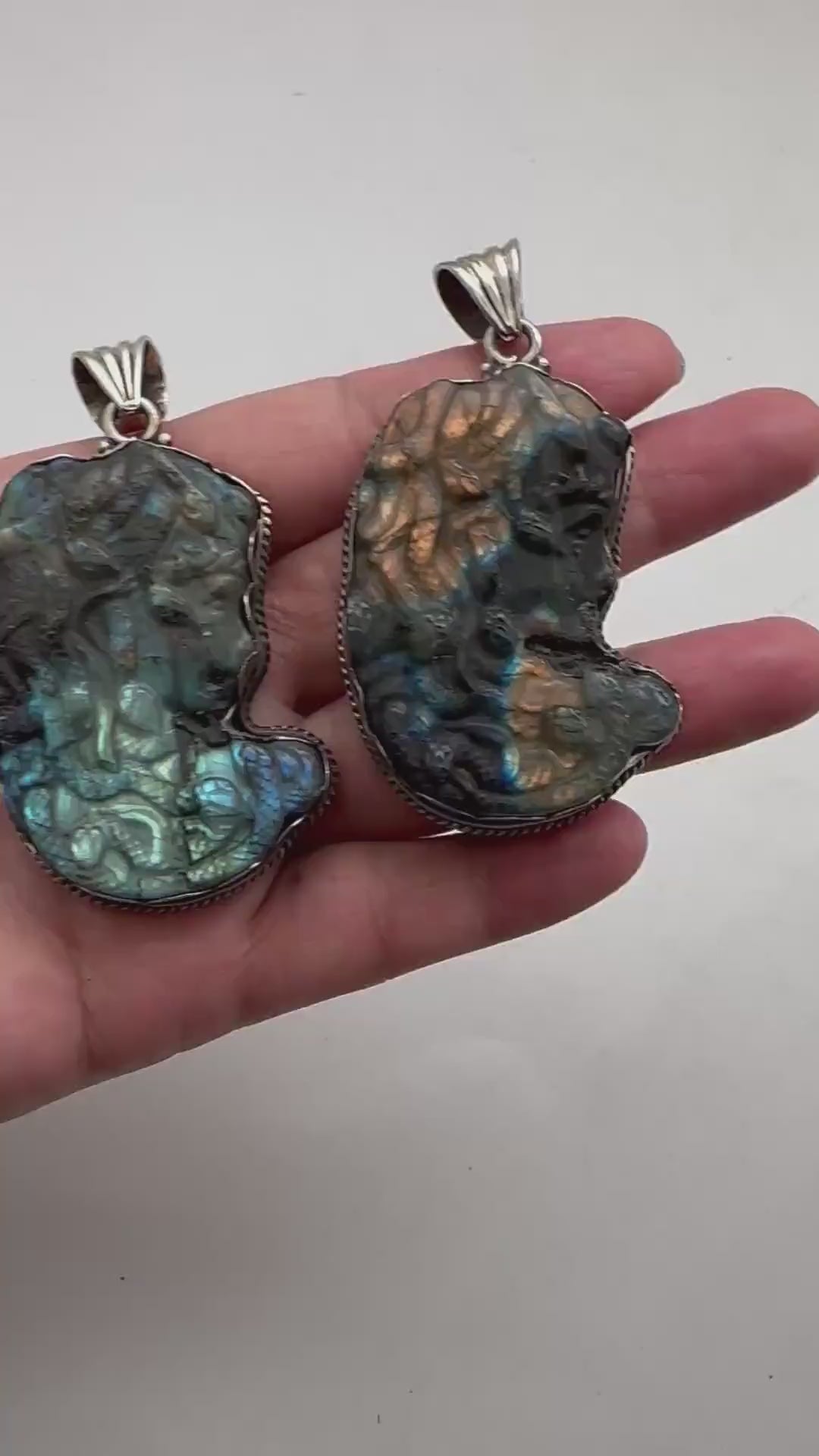 Labradorite carved medusa pendant, handcrafted,Tibetan silver,Artisan jewelry 66.6mmX35.3mm
