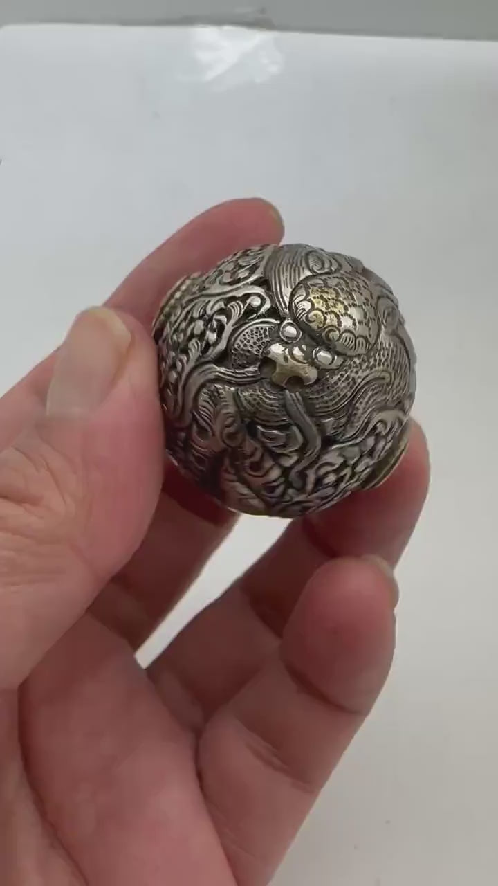 Dragon bead, Huge chinese dragon focal bead ,handcrafted, antique style asian mythology Jewelry, Boho Talisman Gift,Nepalese