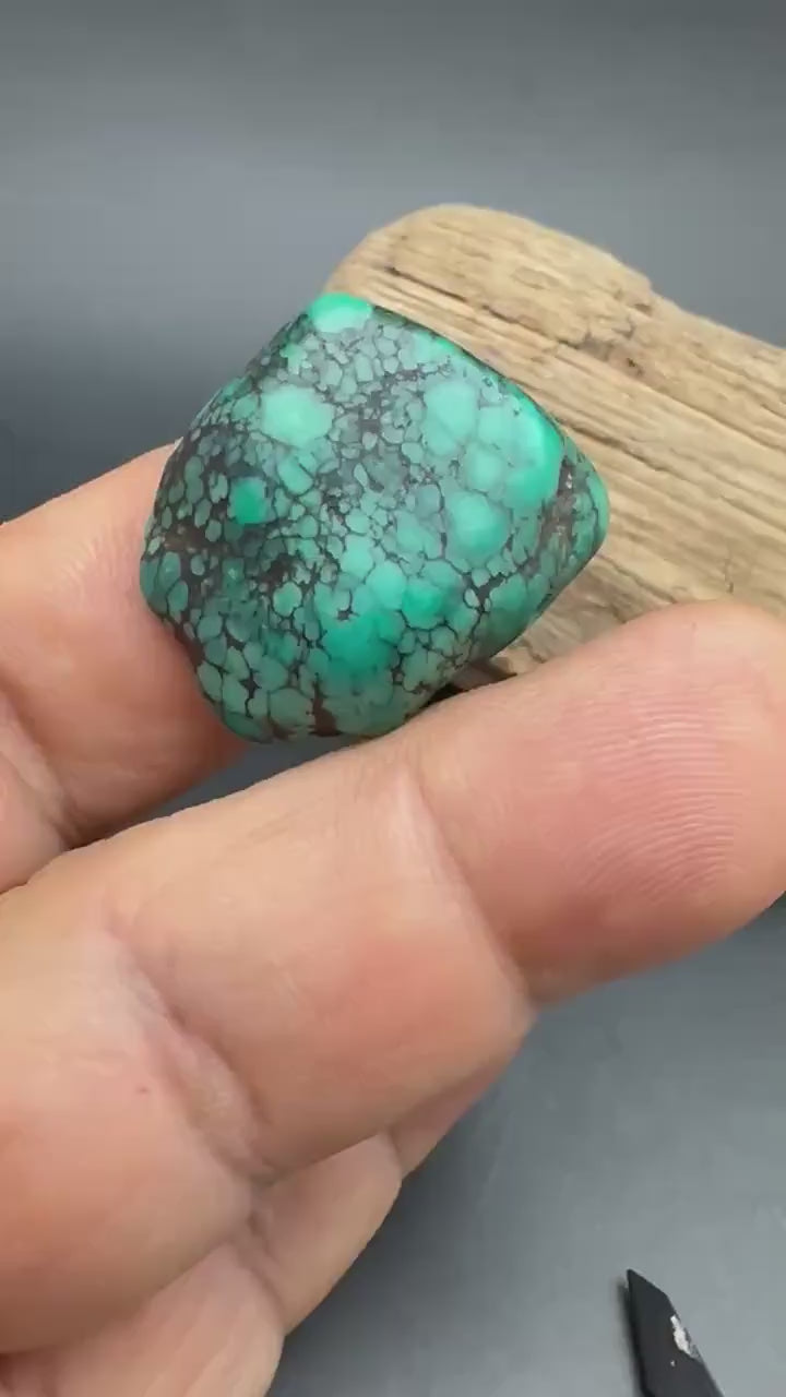 Vintage Tibetan Turquoise Gemstone, Natural Blue Stone