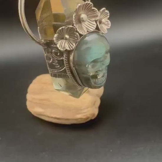 natural citrine with Buddha, healing pendant, master handcrafted with Tibetan silver