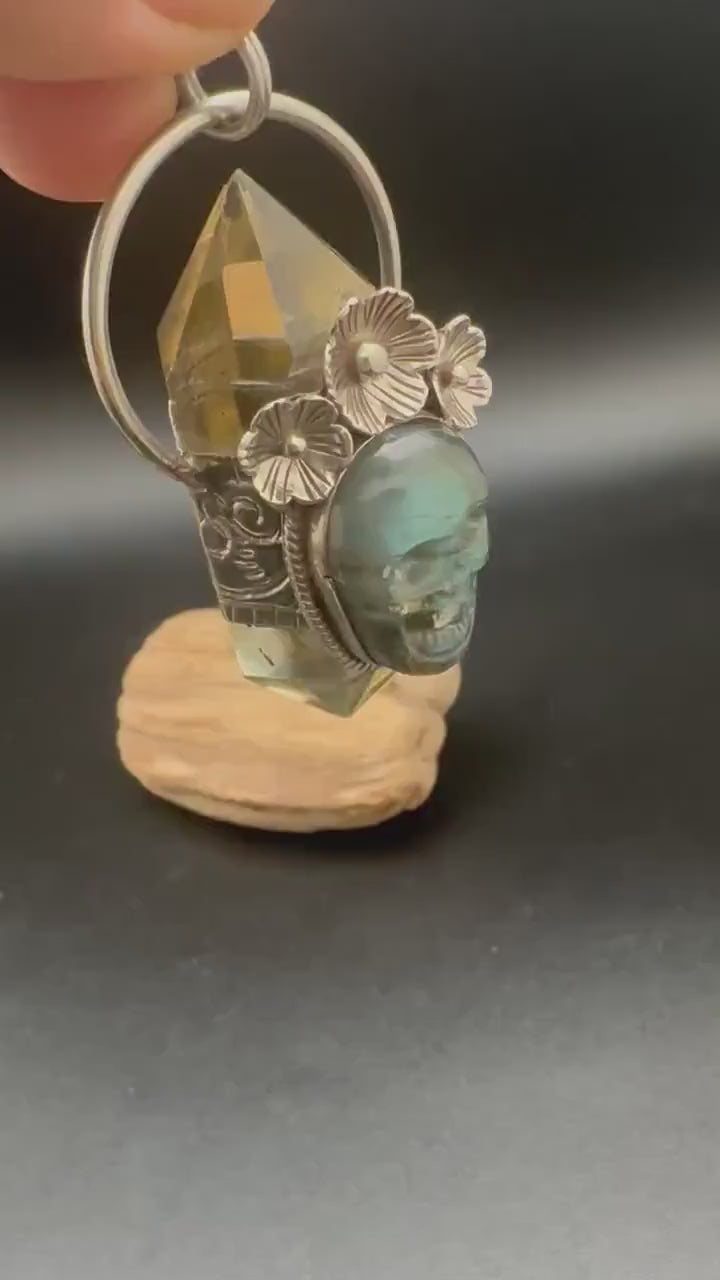natural citrine with Buddha, healing pendant, master handcrafted with Tibetan silver