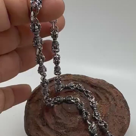 sterling silver vajra necklace, dhorje, Buddhist amulet