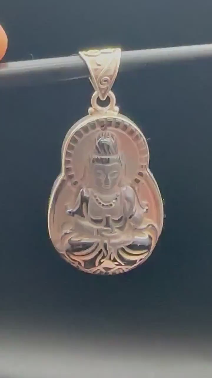kwanyin,Quanyin, hand crafted smoky quartz crystal,sterling silver,Gwanyin Boddhisatva,god of compassion,Devine famine power,Himalayan